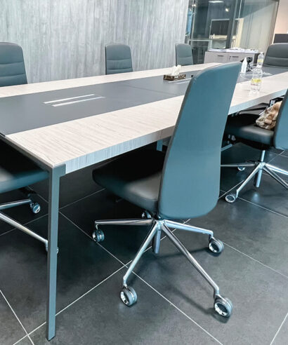 Xandy 2 - Rectangular Shaped Meeting Table with Optional Leather Inlay 07