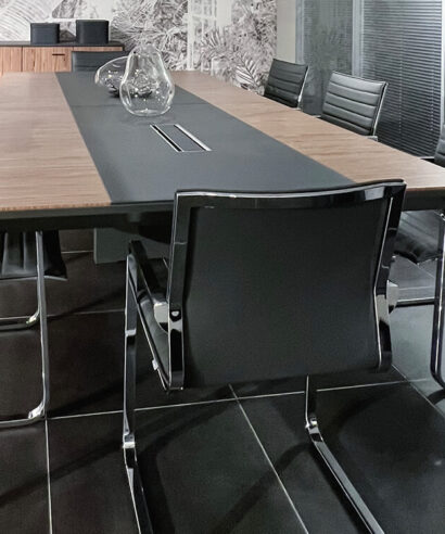 Xandy 2 - Rectangular Shaped Meeting Table with Optional Leather Inlay 09