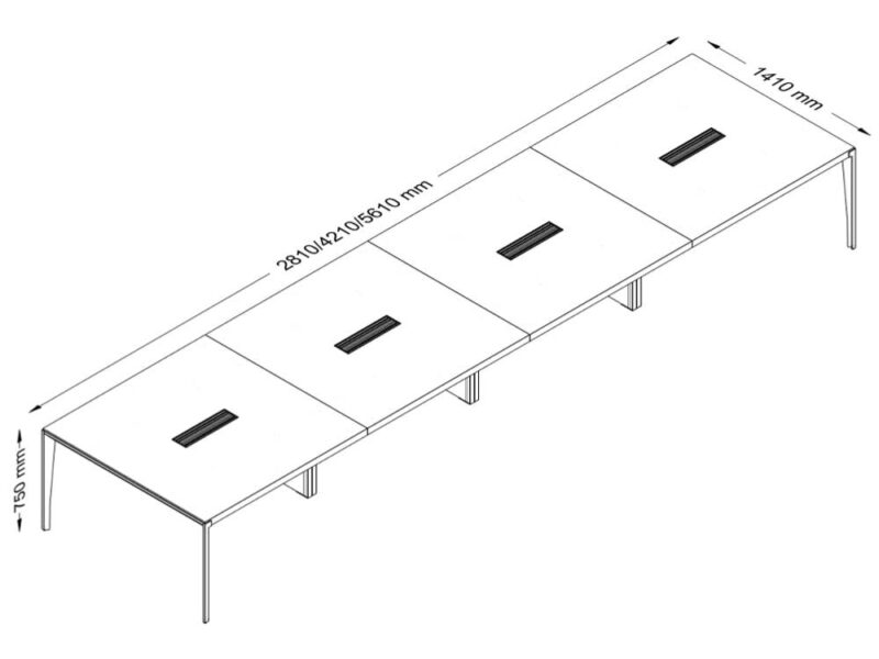 Xandy 2 - Rectangular Shaped Meeting Table with Optional Leather Inlay Size image Xandy 2 - Rectangular Shaped Meeting Table with Optional Leather Inlay Size image