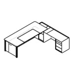 Desk with Full Modesty Panel and Return Pedestal