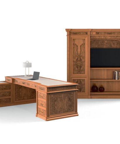 Allyson – Classic Executive Desk with Optional Return and Credenza Unit 03 Img