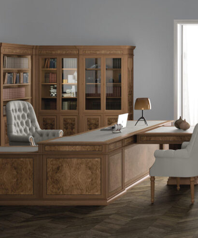 Allyson – Classic Executive Desk with Optional Return and Credenza Unit 06 Img