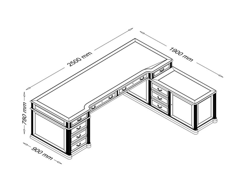 Allyson – Classic Executive Desk with Optional Return and Credenza Unit Size Img Allyson – Classic Executive Desk with Optional Return and Credenza Unit Size Img