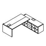 Desk with Credenza Unit and Modesty Panel(without Leather Insert D600)