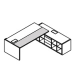 Desk with Credenza Unit and Modesty Panel (with Leather Insert D600)