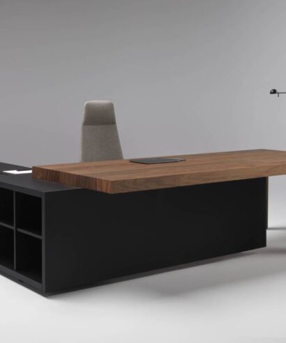 Talon – Modern Executive Desk with Credenza Unit and Optional Modesty Panel main img