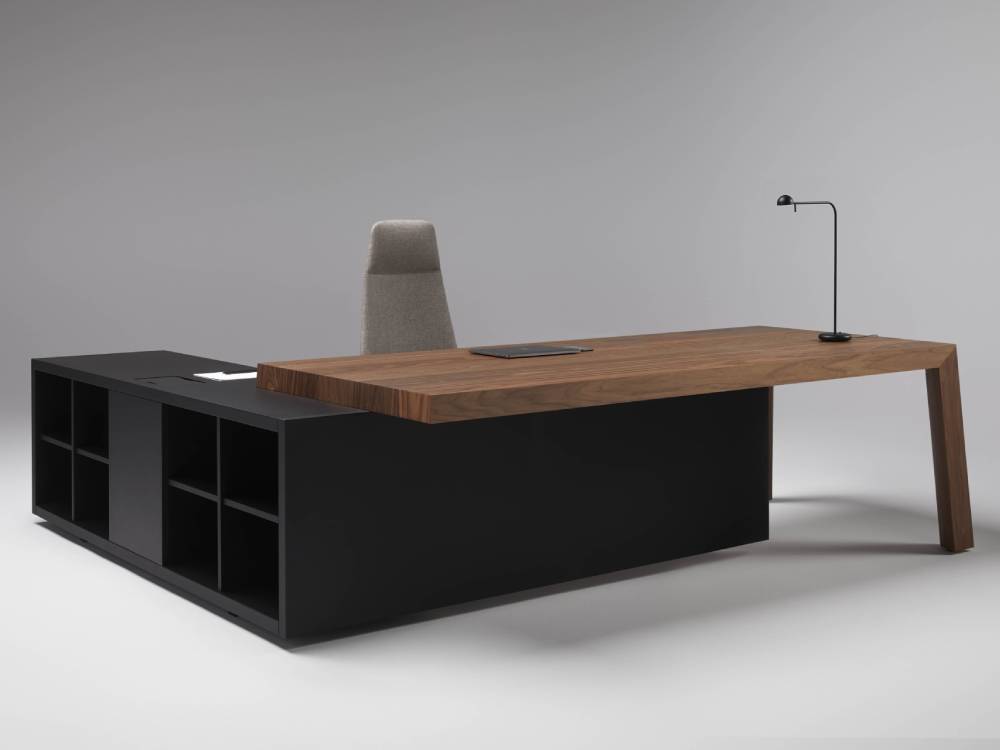 Talon – Modern Executive Desk with Credenza Unit and Optional Modesty Panel main img