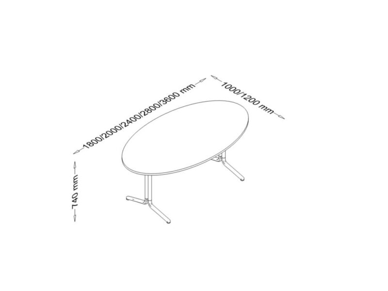 Tommy - Rectangular, Oval, Barrel & D End Shape Meeting Table with T Leg