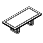 Small Rectangular Shape Table (8 and 10 Persons with Leather Insert)