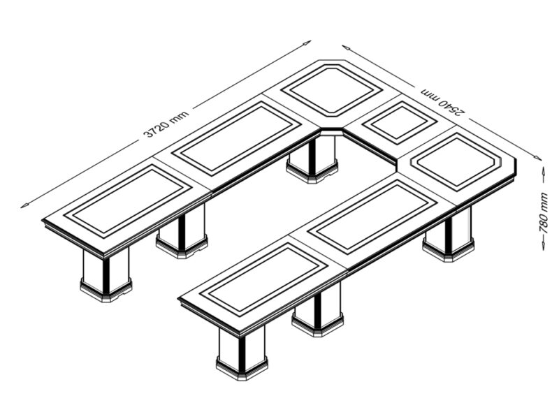 Allyson 2 – Modular Classic Meeting Table Size img