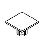 Square Shape Table (4 Persons - Wood Finish)