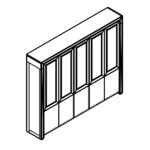 L2485 x D450 H2155 (With Five Glass Doors)