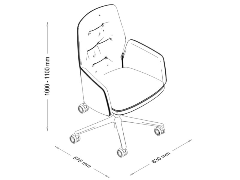Carter - Low, Medium and High Back Executive Chair With Upholstered Or Wood Finish Back Dimensions Img