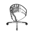 L550 x D625 x H750-810 (Black Aluminum Base with 4 Castors)