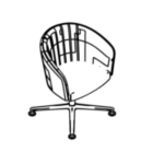 L550 x D625 x H750-810 (Black Aluminum Base with 4 Glides)