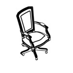 L570 x D615 x H1150-1250 (High Back with Arms)