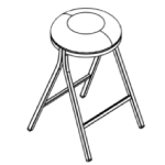 Counter Stool (L443 x D449 x H697 mm)
