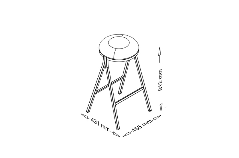 Dion – Upholstered Bar Stool with Metal Frame Dimensions Images Dion – Upholstered Bar Stool with Metal Frame Dimensions Images