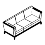 L2050 x D850 x H740 (Three Seater)