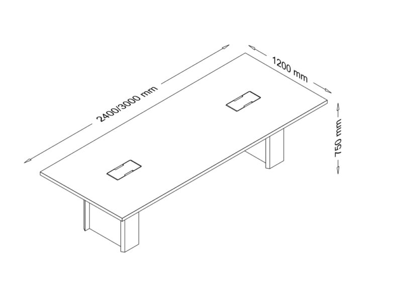 Franca 2 – Rectangular Shaped Meeting Table Size Img
