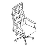 L560 x D610 x H1340-1440 ( High Back With Chrome Base 5 Wheels )