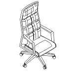 L560 x D610 x H1340-1440 ( High Back With Wood Base 5 Wheels )