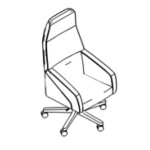L600 x D680 x H1210/1310 ( High Back With Beech Wood Base 5 Wheels )