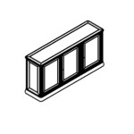 L1500 x D400 x H750 (Three Doors)