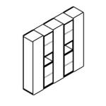 L1920 x D500 x H2255 (With Closed Centeral Doors)