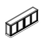 L2000 x D400 x H750 (Four Doors)