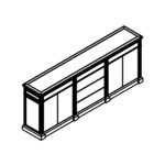 L2450 x D505 x H920 (Four Doors and Six Drawers)