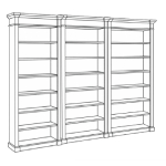 L3131 x D408 x H2220 (Three Body Bookcase)