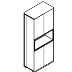 L930 x D500 x H2255 (With 2 Doors and Lighting)