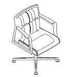 L550 x D600 x H900 ( Low Back With Chrome Base 4 Gliders )