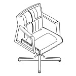 L550 x D600 x H900 ( Low Back With High Wood Base 4 Gliders )