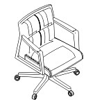 L550 x D600 x H850-950 ( Low Back With Chrome Base 5 Wheels )