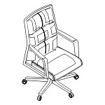 L560 x D610 x H1030-1130 ( Medium Back With High Wood Base 5 Wheels )