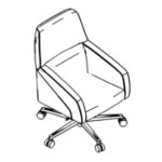 L600 x D650 x H1010/1110 ( Medium Back With Chrome 5 Wheels )