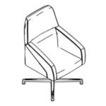 L600 x D650 x H1010 ( Medium Back With Chrome Base 4 Gliders )