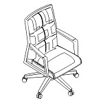 L560 x D610 x H1030-1130 ( Medium Back With Wood Base 5 Wheels )