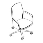 L630 x D575 x H1000-1100 (Wooden Shell Medium Back)