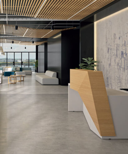 Naira - Reception Desk With Overhang Panel and Ambient Lighting LED 10 img