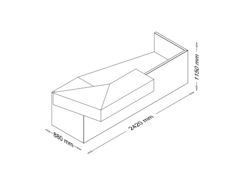 Naira - Reception Desk With Overhang Panel and Ambient Lighting LED Size img Naira - Reception Desk With Overhang Panel and Ambient Lighting LED Size img