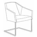 L590 x D640 x H810 (Cantilever Arm Chair)