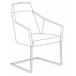 L590 x D640 x H930 (Cantilever High-Back Arm Chair)