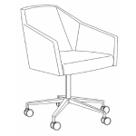 L620 x D580 x H780 (Five Star Leg Arm Chair)