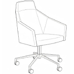 L620 x D580 x H910 (Five Star Leg High-Back Arm Chair)