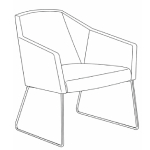 L590 x D640 x H810 (Sled Leg Arm Chair)