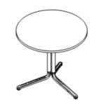 Round Shaped Meeting Table with Three Leg (2,4 Person)
