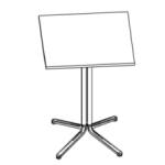 Square Shaped High Meeting Table with Four Leg (2,4 Person)